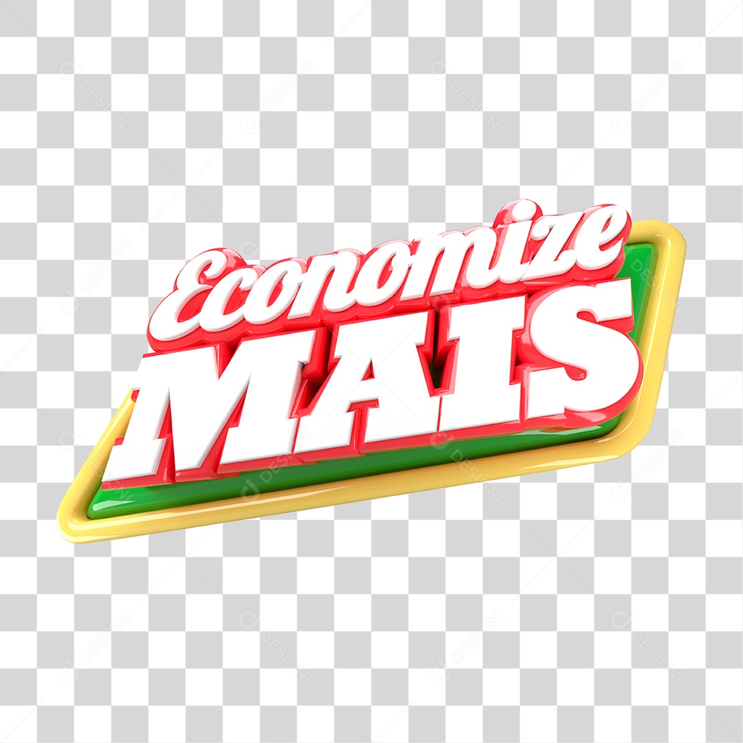 Economize Mais Selo 3D Para Composição PNG Transparente