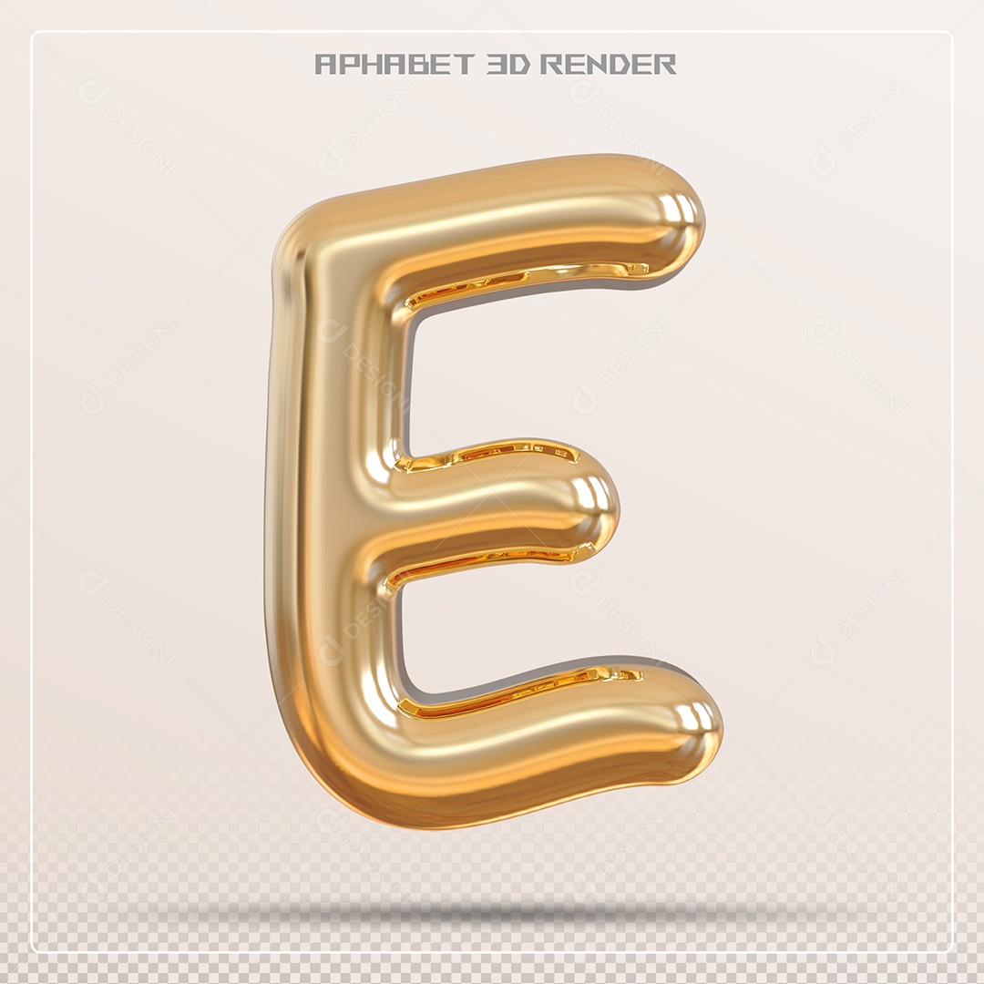 Letra 3D E Dourada Para Composição PSD