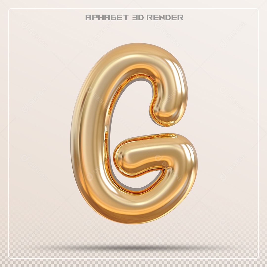 Letra 3D G Dourada Para Composição PSD