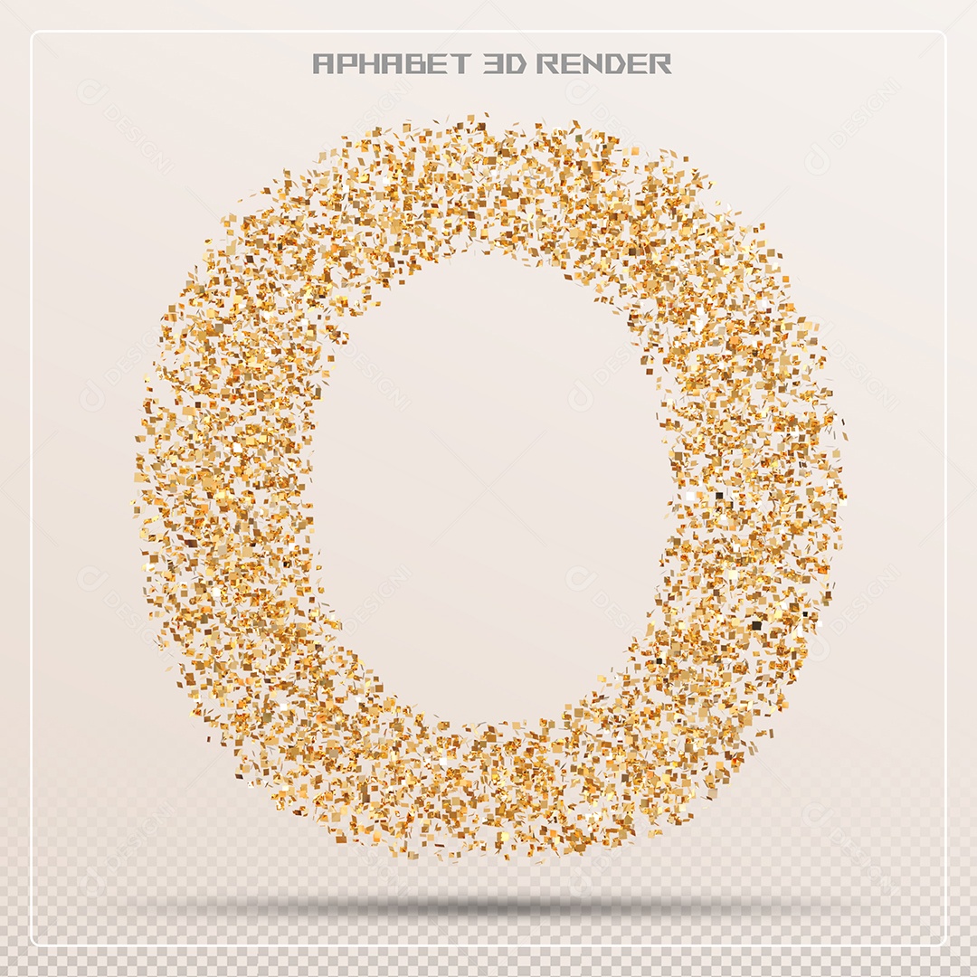 Letra 3D O Dourada Para Composição PSD