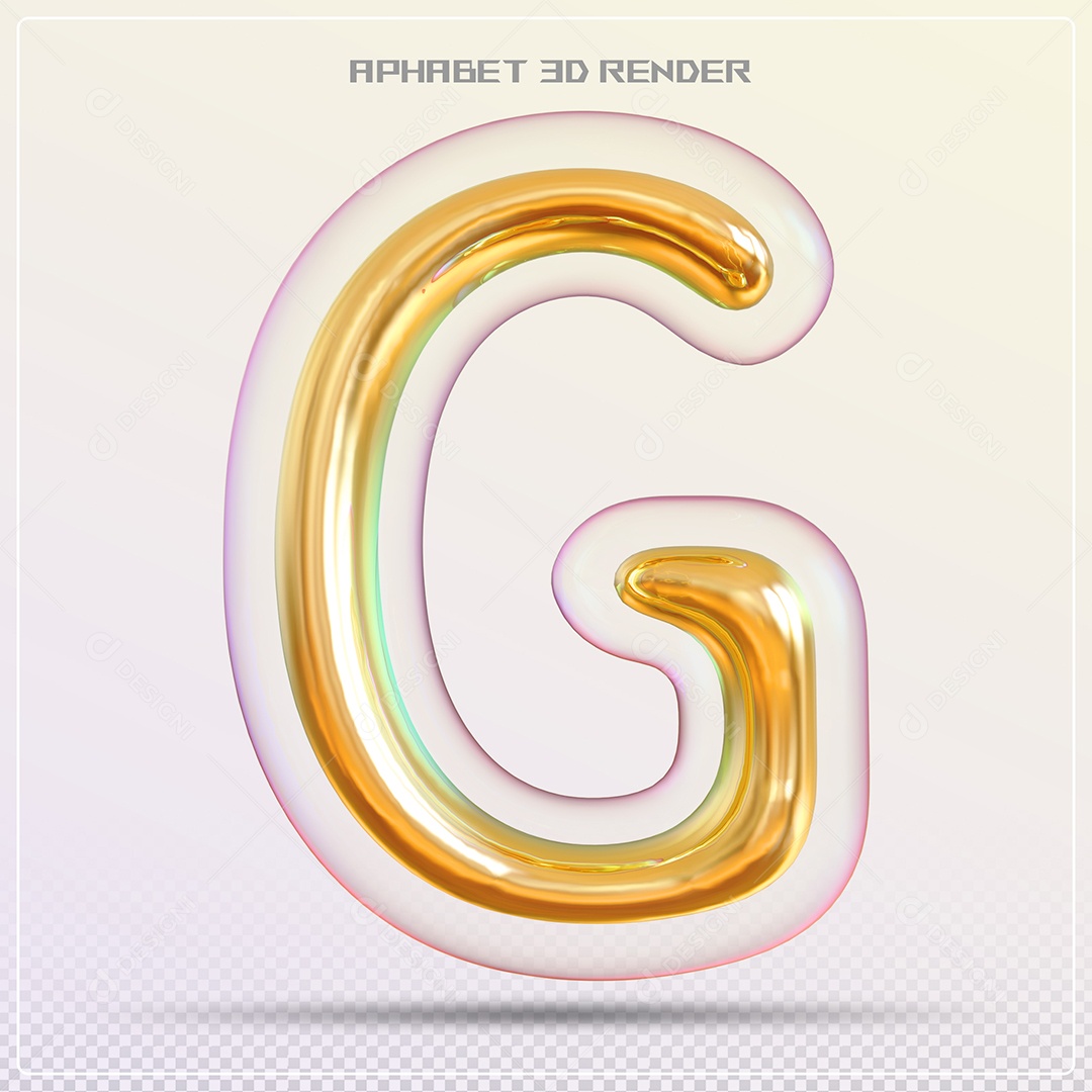 Letra 3D G Dourada Para Composição PSD
