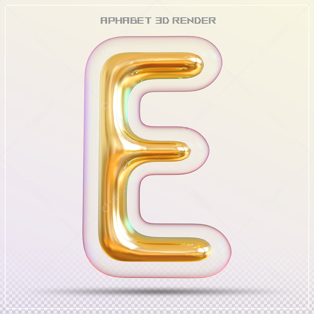 Letra 3D E Dourada Para Composição PSD