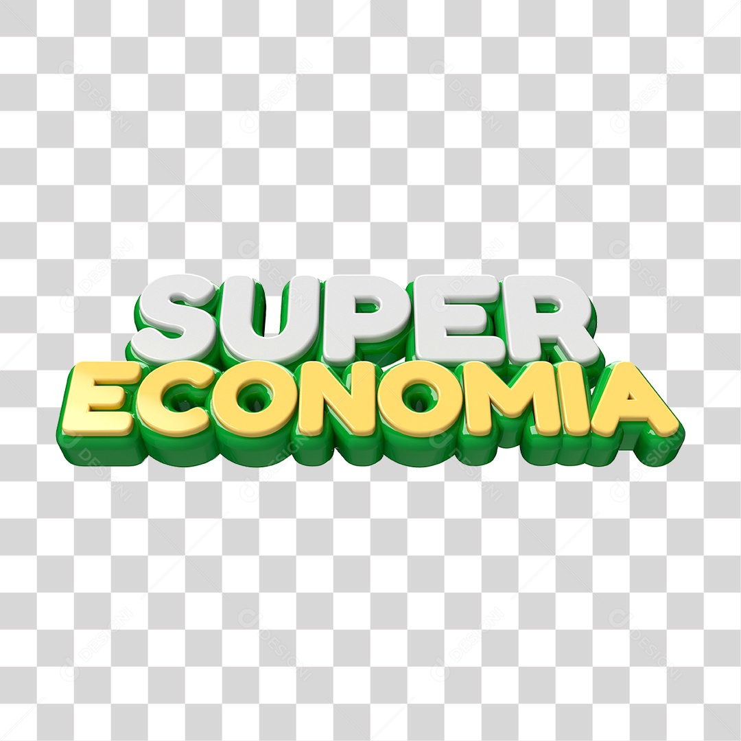 Super Economia Selo 3D Para Composição PNG Transparente