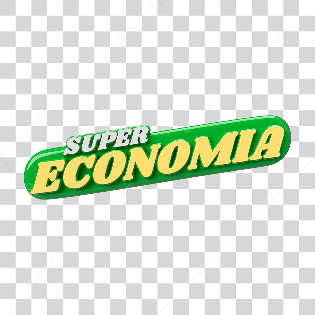 Super Economia Selo 3D Para Composição PNG Transparente