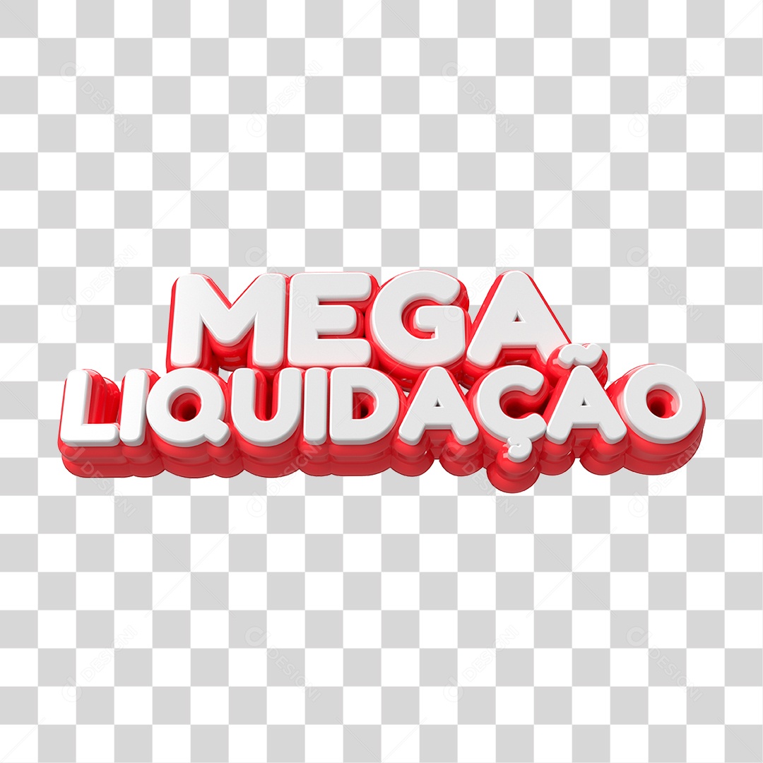 Mega Liquidação Selo 3D Para Composição PNG Transparente