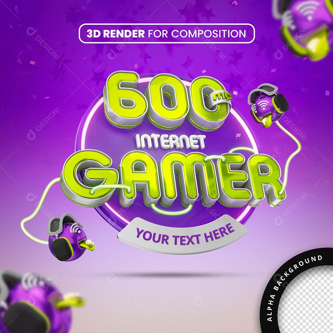 Internet Gamer 600 Mb Social Media PSD Editável
