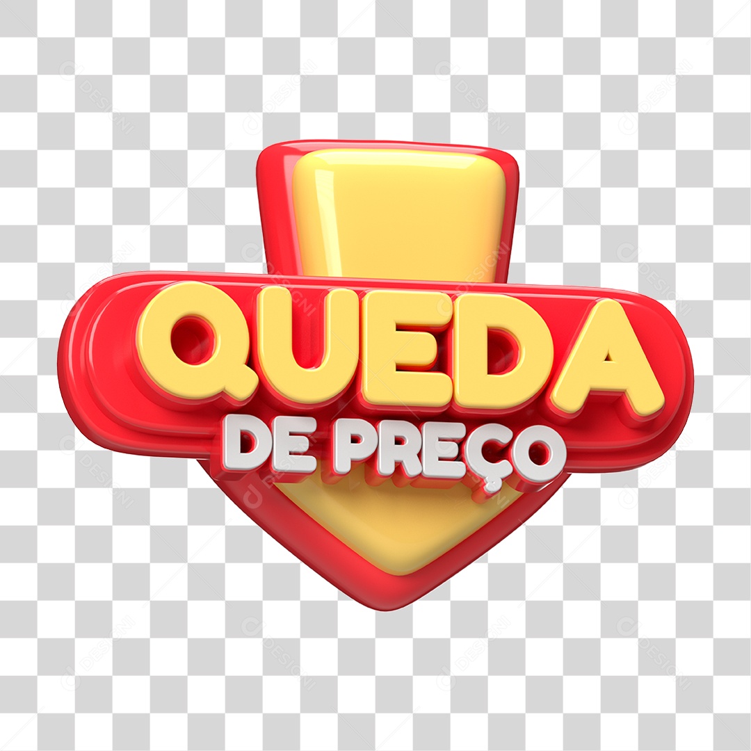 Queda De Preço Selo 3D Para Composição PNG Transparente