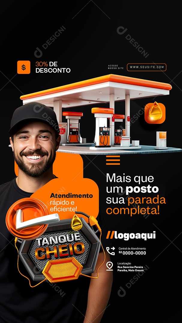 Story Posto de Gasolina Tanque Cheio Mais Que um Posto Social Media PSD Editável