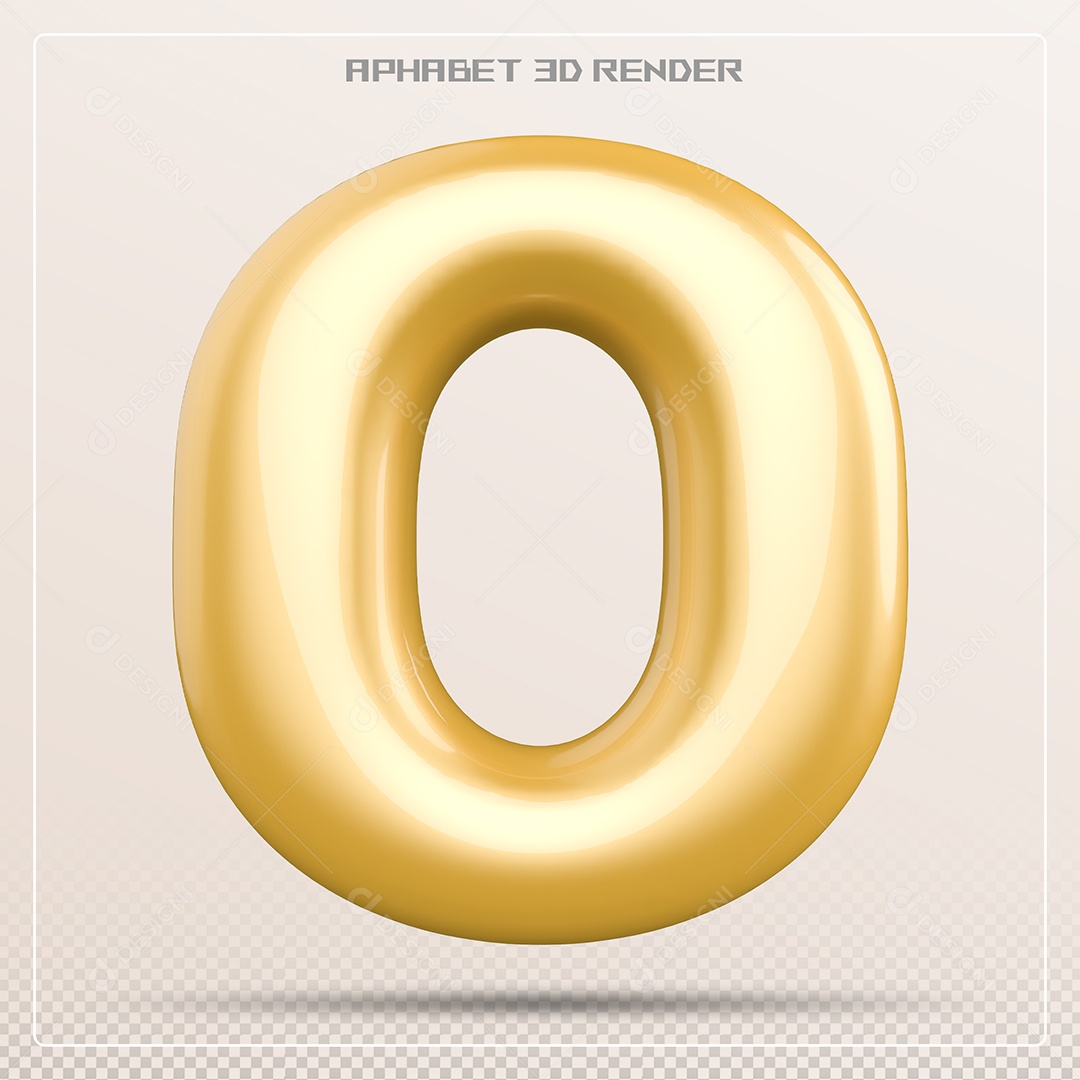 Letra 3D O Dourada Para Composição PSD