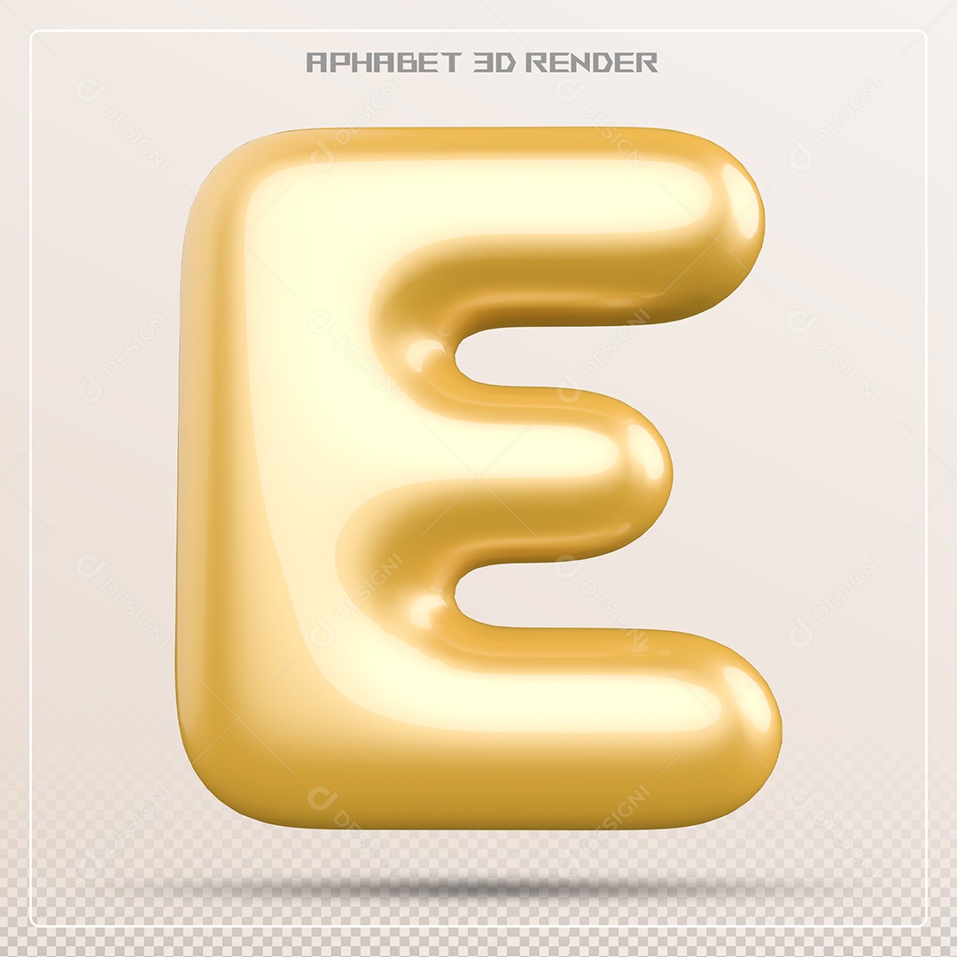 Letra 3D E Dourada Para Composição PSD