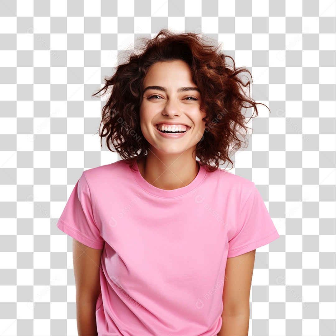 Mulher de Rosa Outubro Rosa PNG Transparente