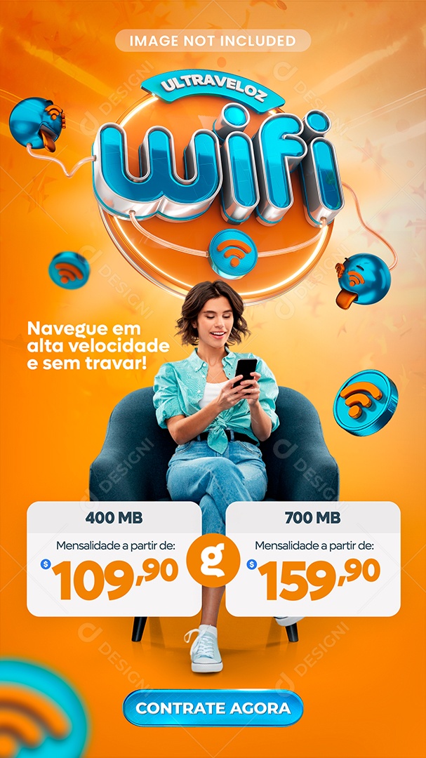 Story Internet Wifi Ultra Veloz Social Media PSD Editável