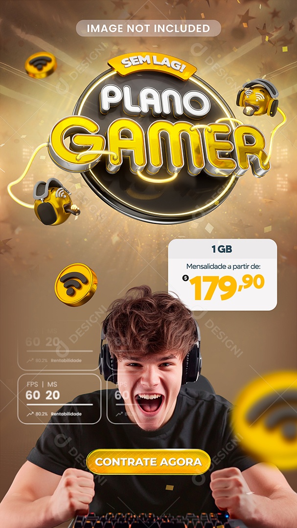 Story Internet Sem Lag Plano Gamer Social Media PSD Editável