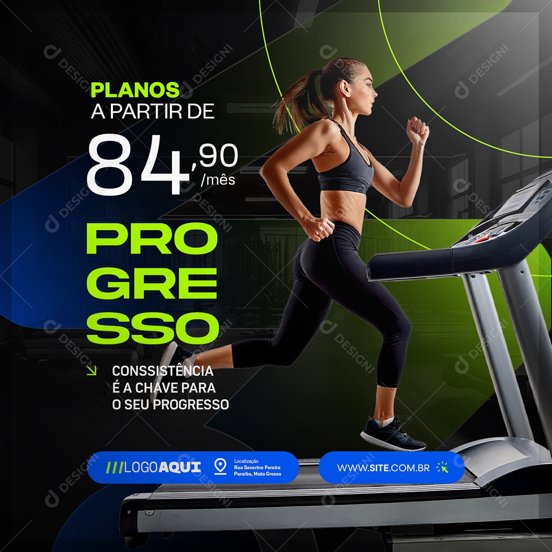 Academia Progresso Social Media PSD Editável