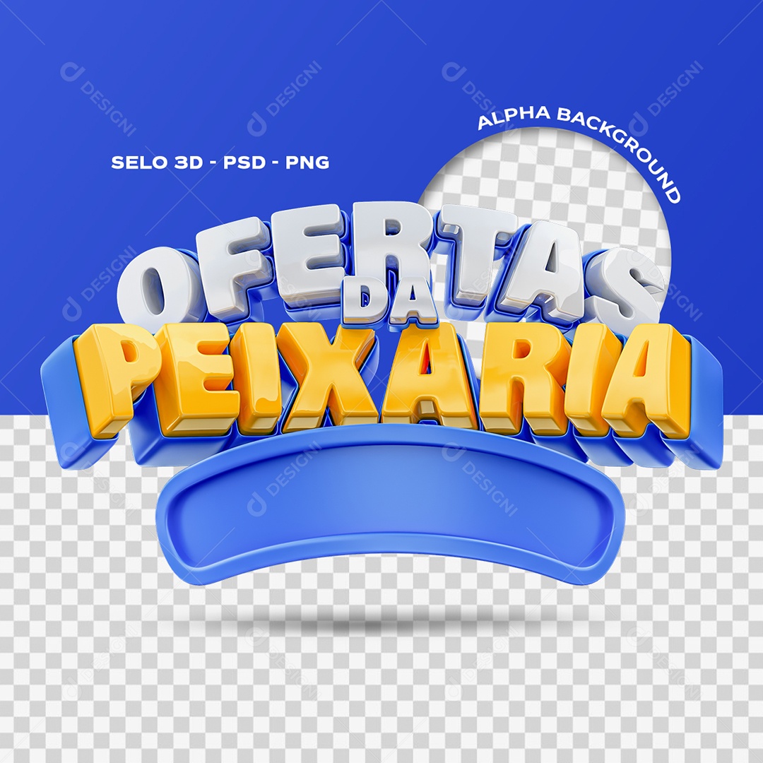 Ofertas da Peixaria Selo 3D para Composição PSD