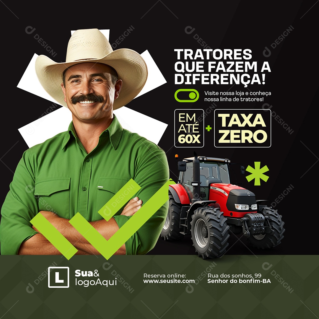 Tratores Que Fazem a Diferença Social Media PSD Editável