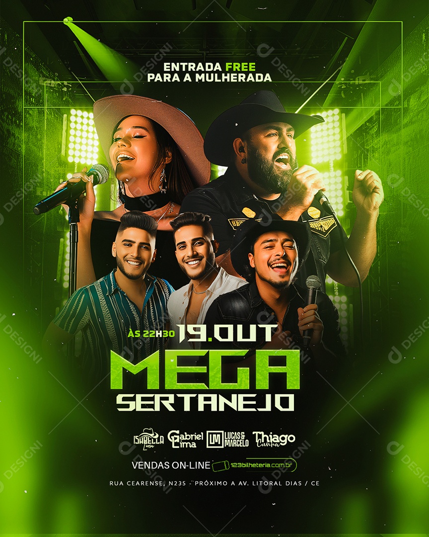 Flyer Mega Sertanejo Social Media PSD Editável