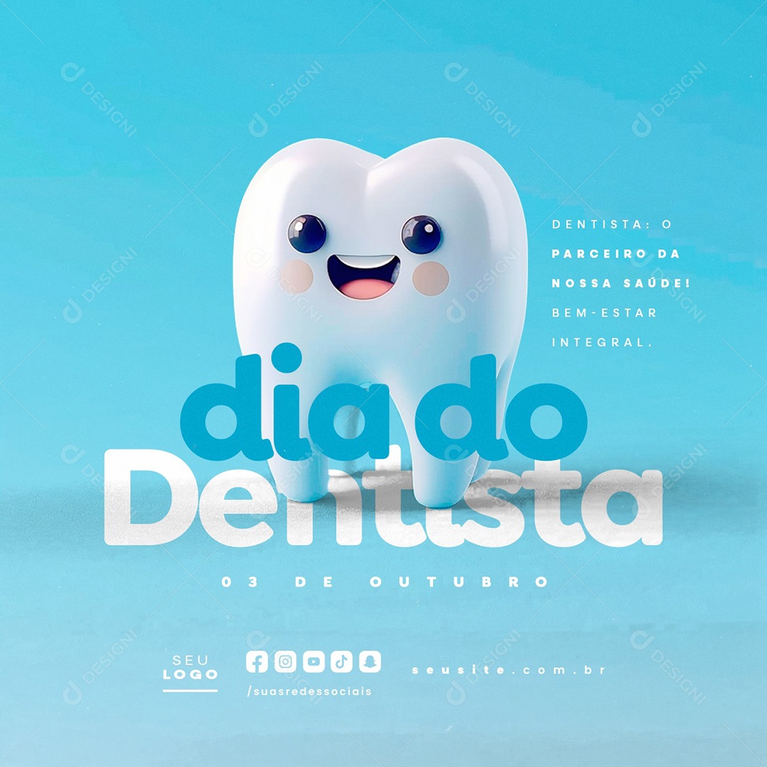 Dia do Dentista 03 de Outubro Social Media PSD Editável