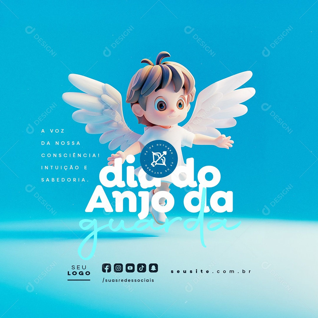 Dia Do Anjo da Guarda 02 de Outubro Social Media PSD Editável