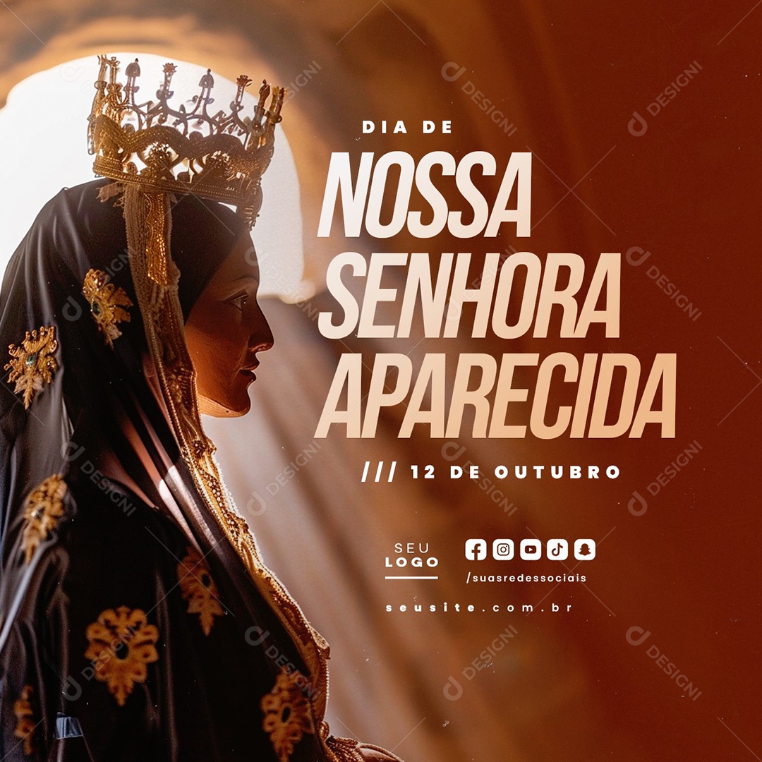 Dia de Nossa Senhora de Aparecida 12 de Outubro Social Media PSD Editável