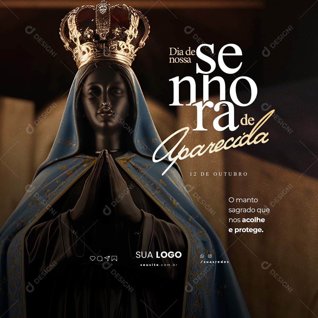 Dia de Nossa Senhora de Aparecida 12 de Outubro Social Media PSD Editável