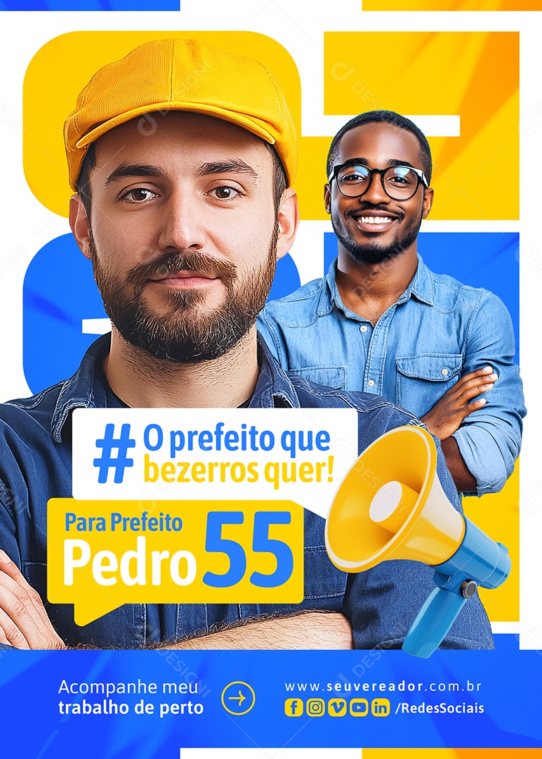 Flyer Política Para Prefeito Pedro Social Media PSD Editável