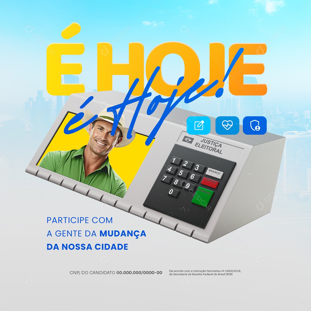 Política é Hoje é Hoje Social Media PSD Editável