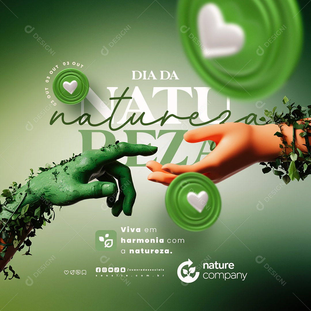 Social Media Dia da Natureza 04 de Outubro PSD Editável