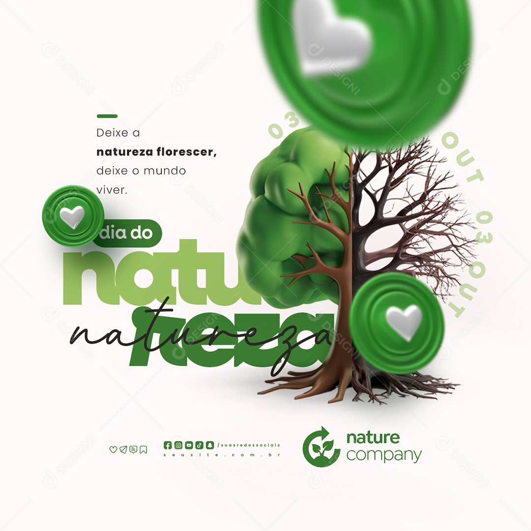 Dia da Natureza 04 de Outubro Social Media PSD Editável