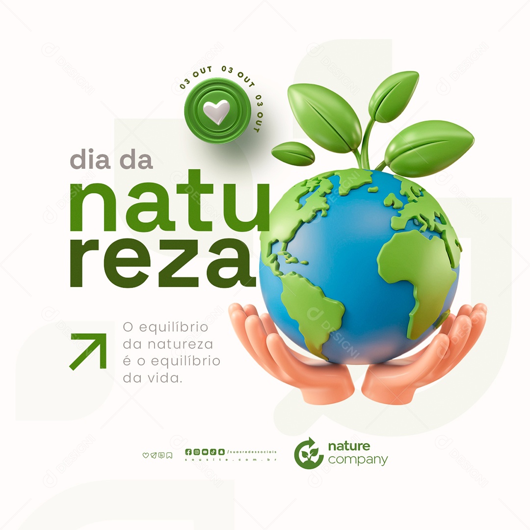 Dia da Natureza 04 de Outubro O Equilibrio Social Media PSD Editável