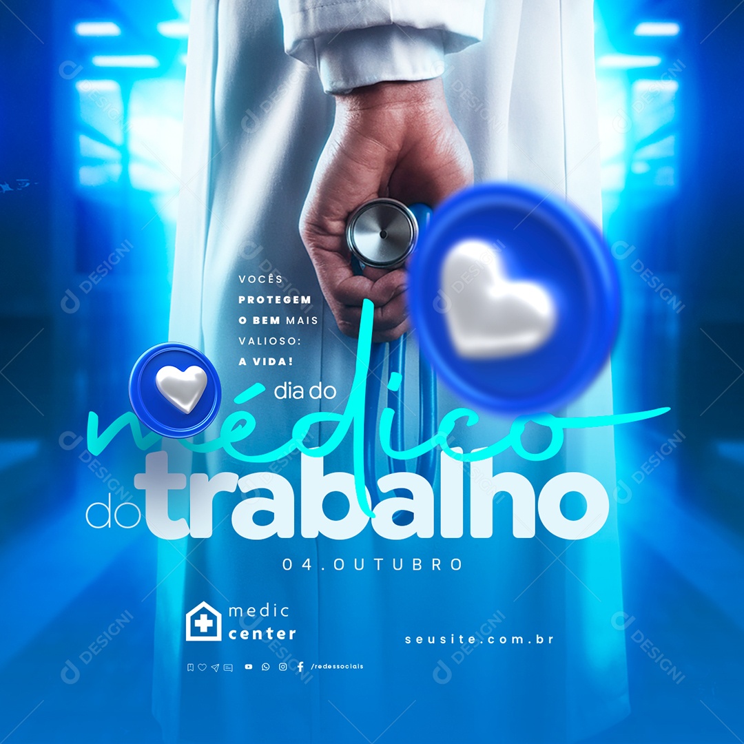 Dia do Médico do Trabalho 04 de Outubro Social Media PSD Editável