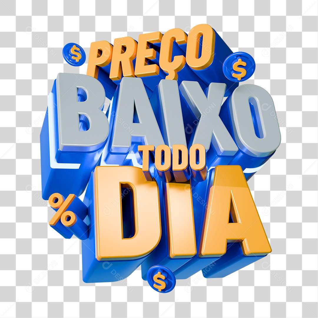 Selo 3D Preço Baixo Todo Dia PNG Transparente