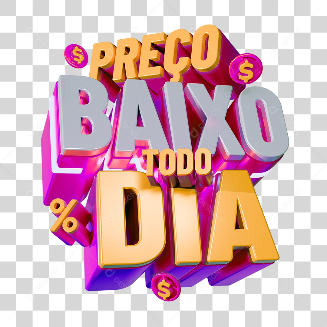 Selo 3D Preço Baixo Todo Dia PNG Transparente