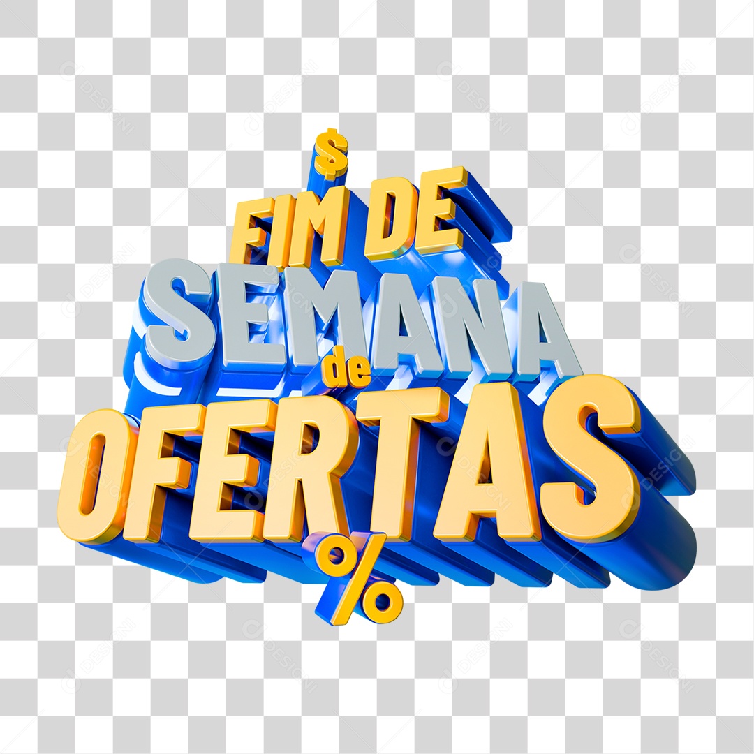 Selo 3D Fim de Semana de Ofertas PNG Transparente