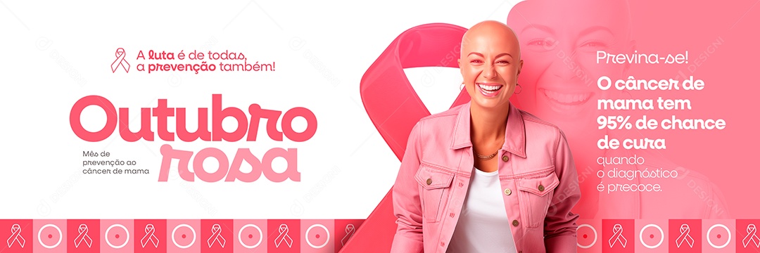 Carrossel Outubro Rosa Mês de Conscientização Sobre o Câncer de Mama Social Media PSD Editável