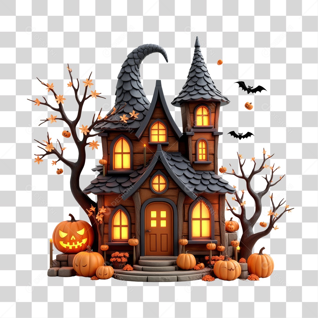 Castelo do Halloween PNG Transparente