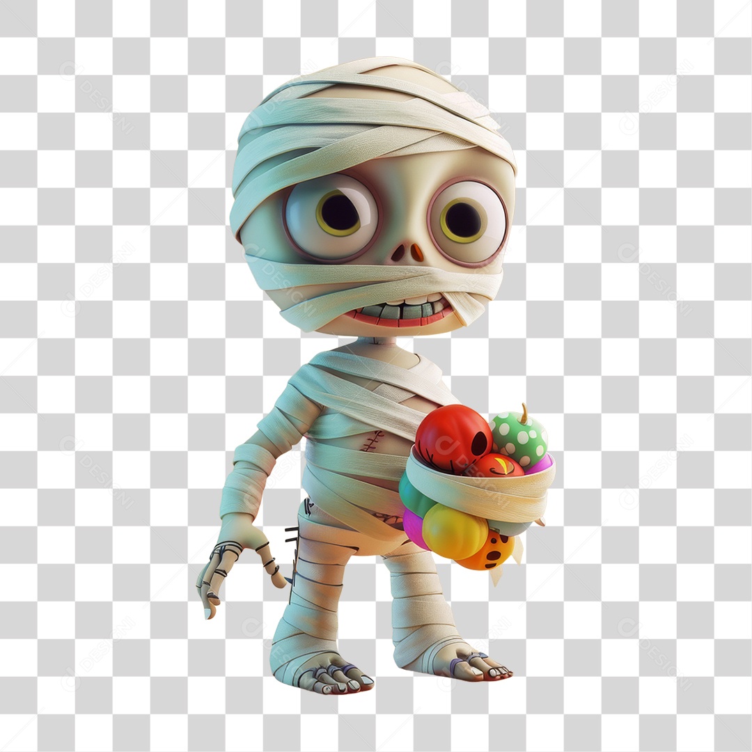 Múmia do Halloween PNG Transparente