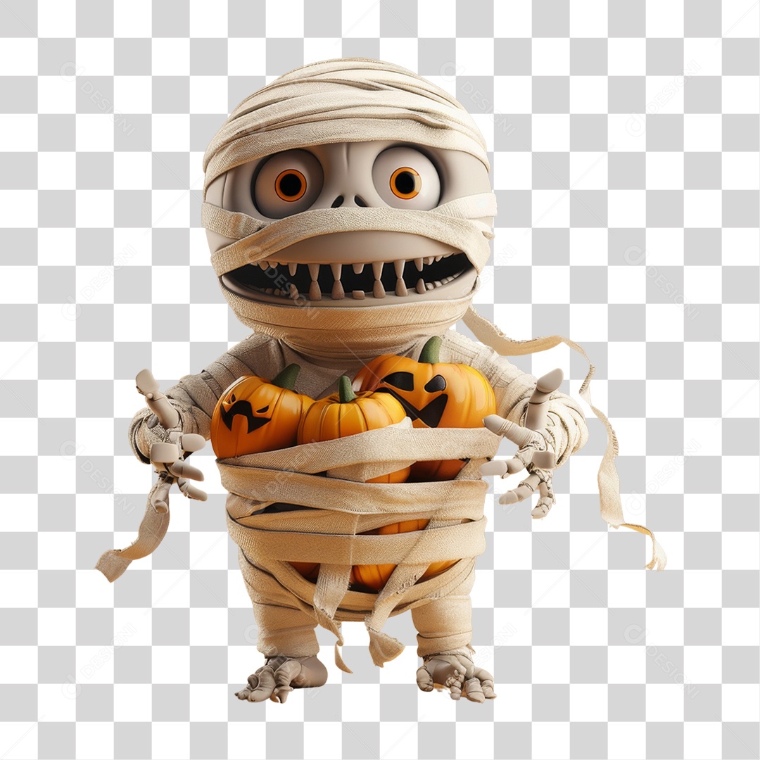Múmia do Halloween PNG Transparente
