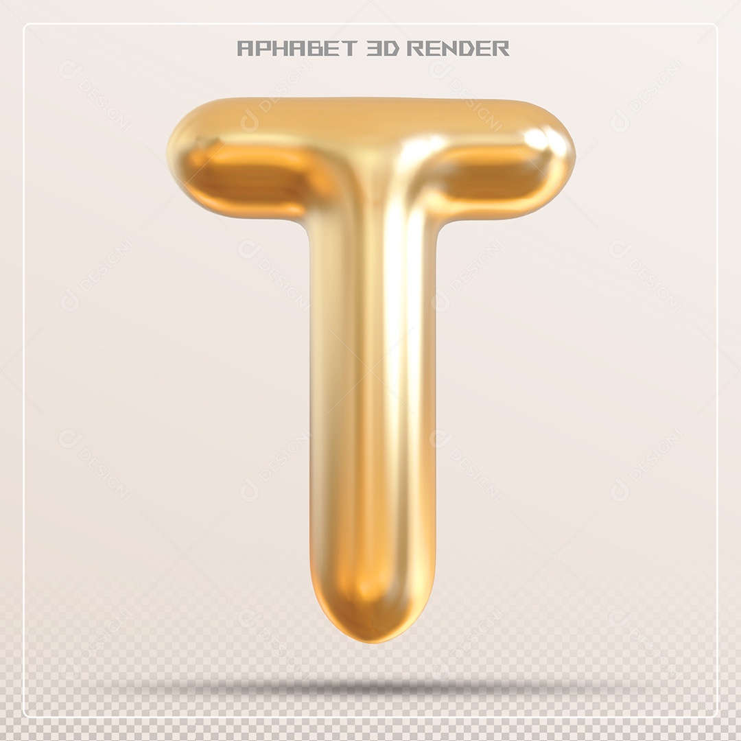 Letra 3D Y Dourada Para Composição PSD