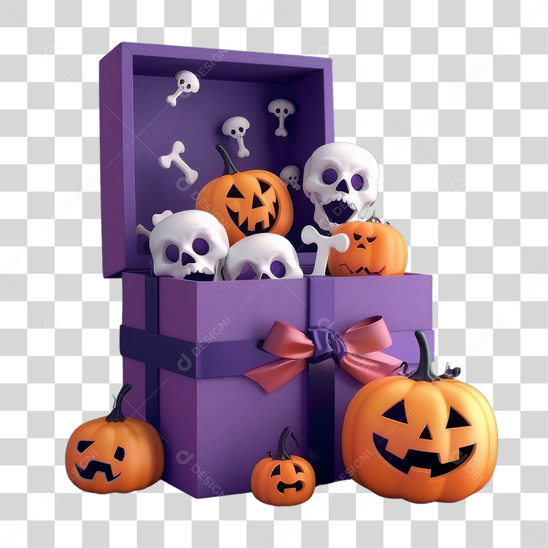Fantasmas em Caixas de Presentes Halloween PNG Transparente