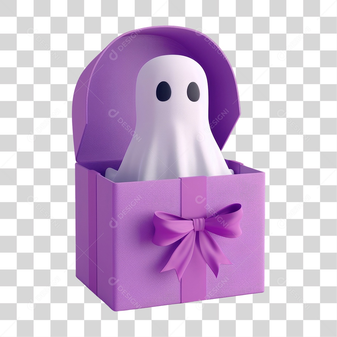 Fantasmas em Caixas de Presentes Halloween PNG Transparente