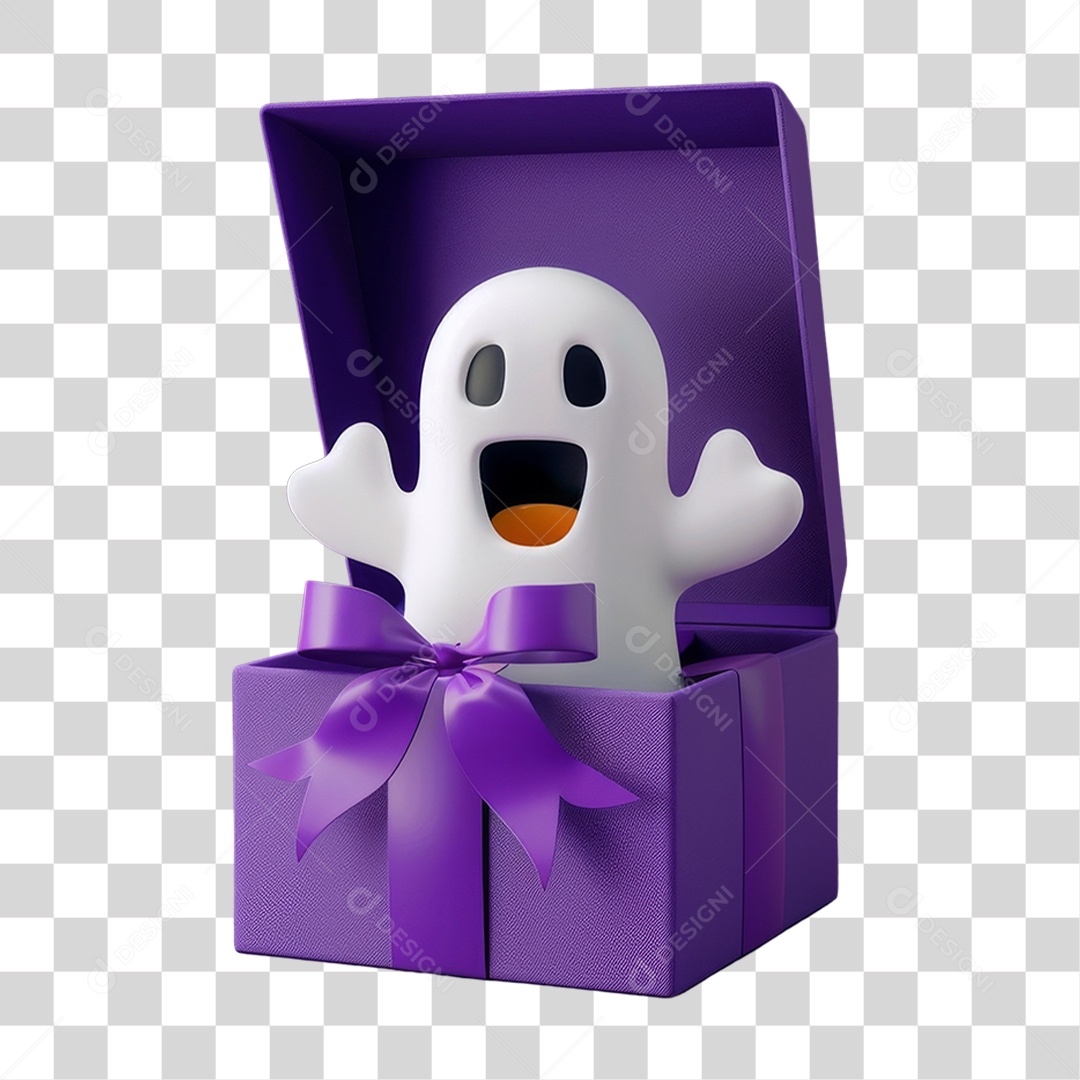 Fantasmas em Caixas de Presentes Halloween PNG Transparente