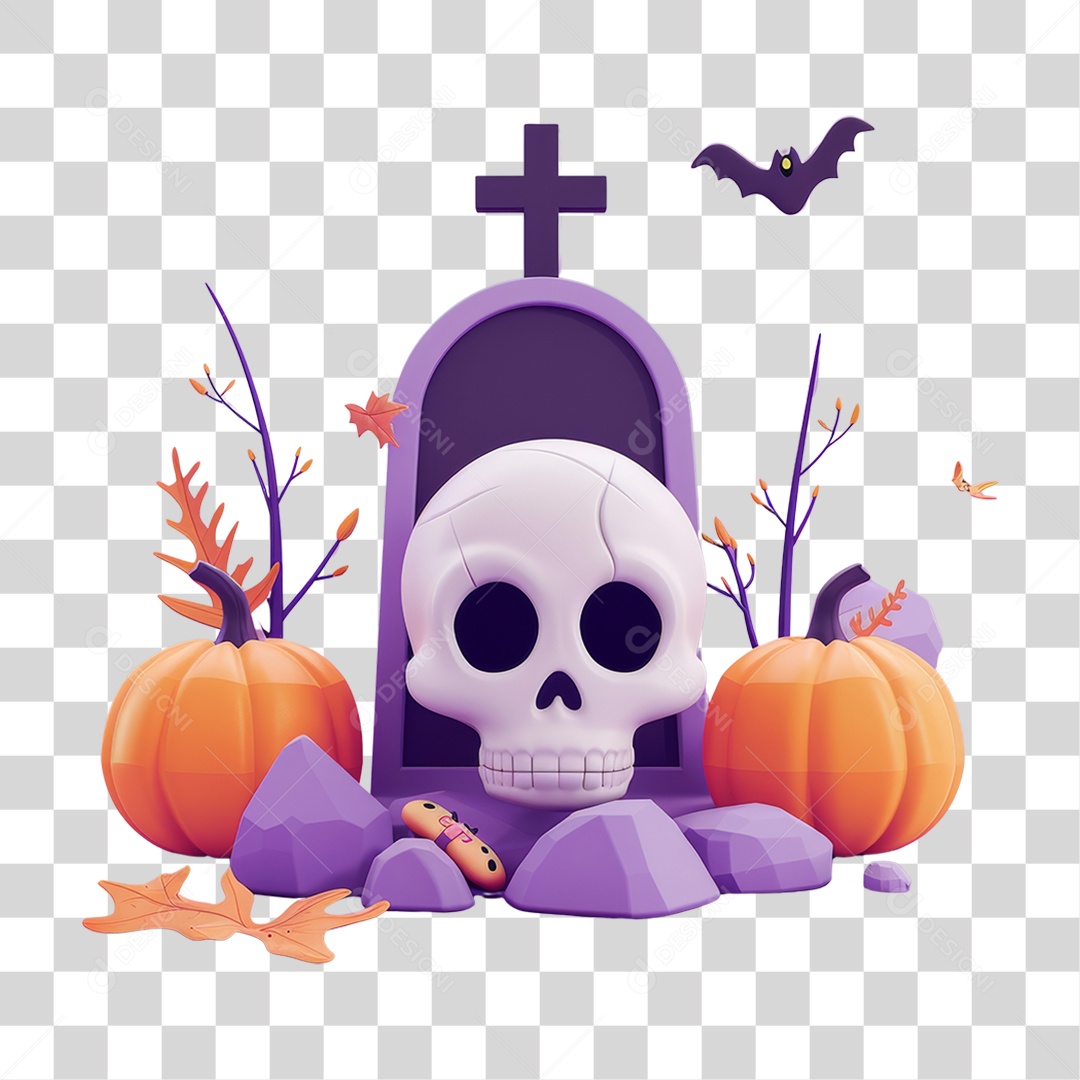 Cemitério do Halloween PNG Transparente
