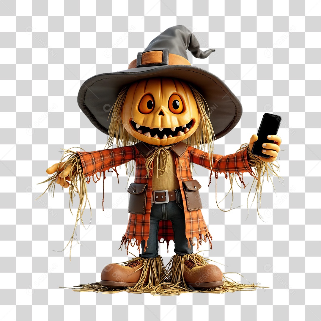 Espantalho do Halloween PNG Transparente