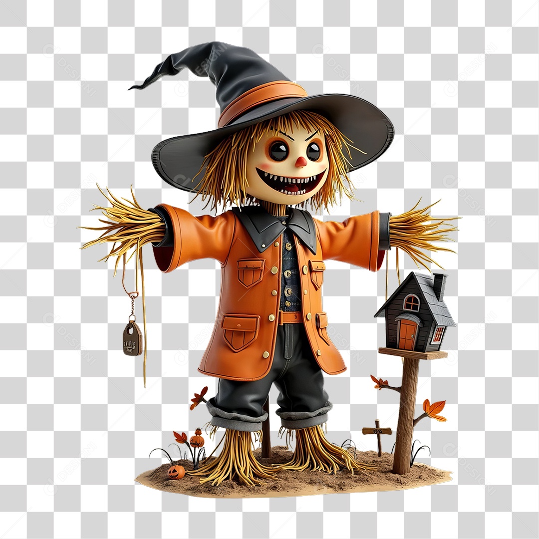 Espantalho do Halloween PNG Transparente
