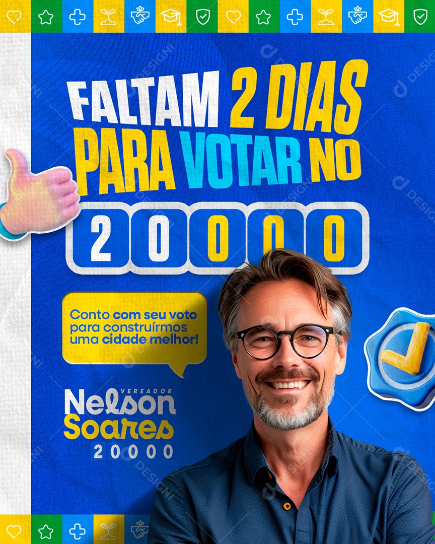 Política Faltam 2 Dias Social Media PSD Editável