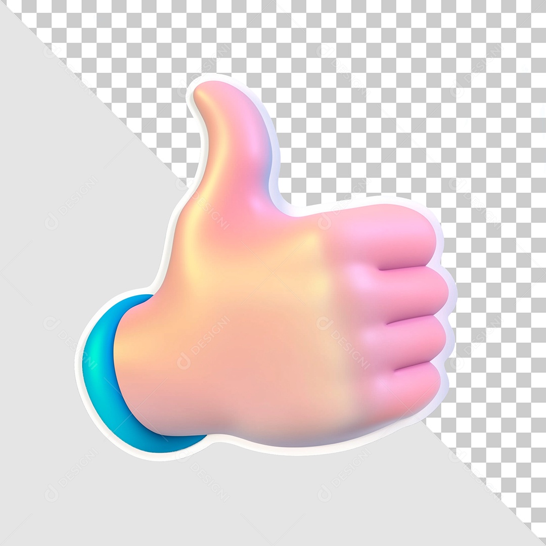 Elemento 3D Mão Fazendo Sinal De Beleza Luz para Composição PSD