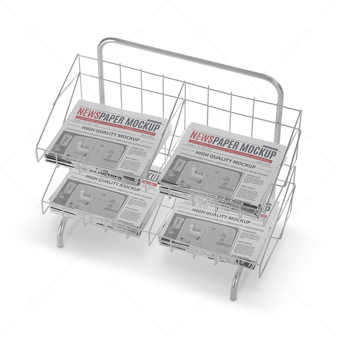 Expositor de Jornal Mockup PSD Editável