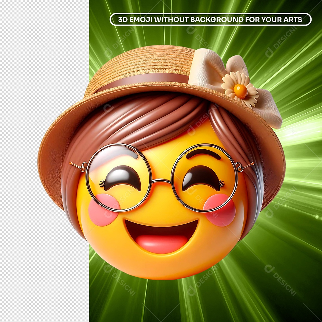 Elemento 3D Emoji Senhora para Composição PSD