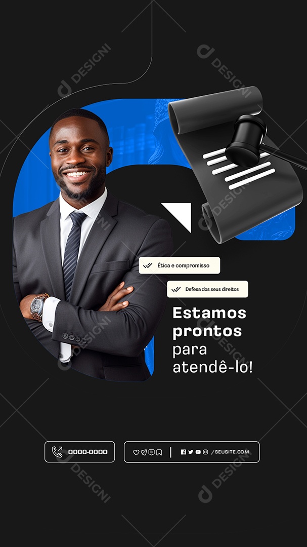 Story Advocacia Estamos Prontos Social Media PSD Editável